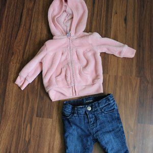 Little Girls Hoodie and Fleece lined Jeans